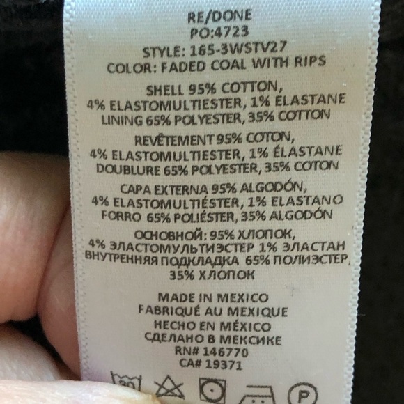 Re/Done Originals Cut Off Shorts Distressed Faded Coal Size 28 - Picture 11 of 13